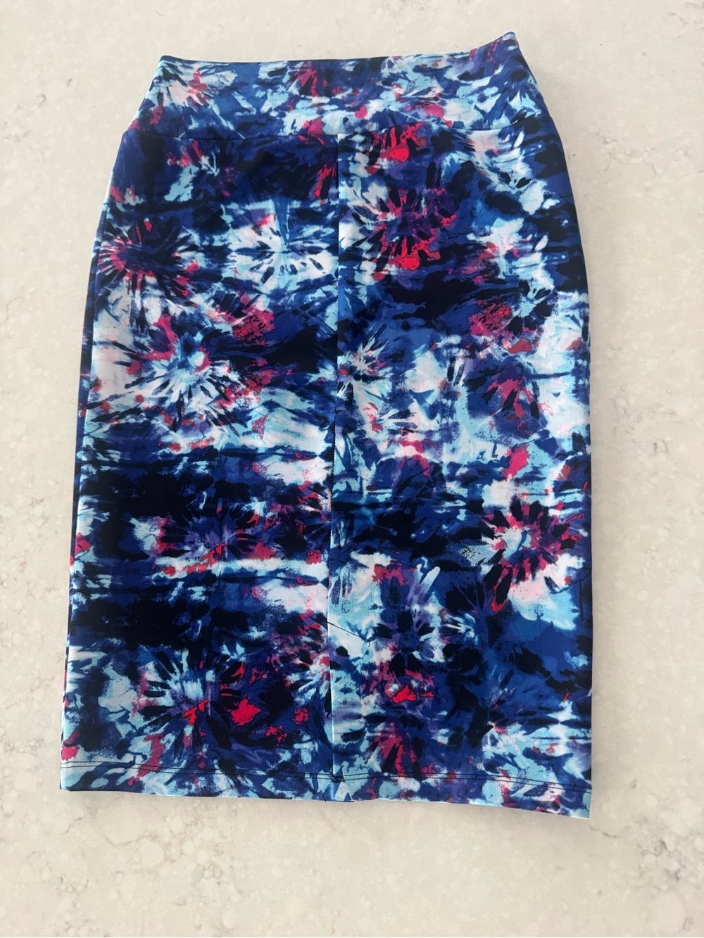 INC International Concepts Blue Floral-Print Pencil Skirt with Pink Accents